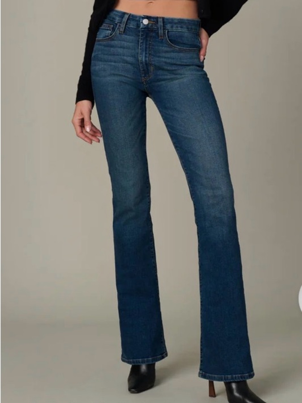 Joe's Jeans Mid-Rise Provocateur Flare Jeans in Medium Blue